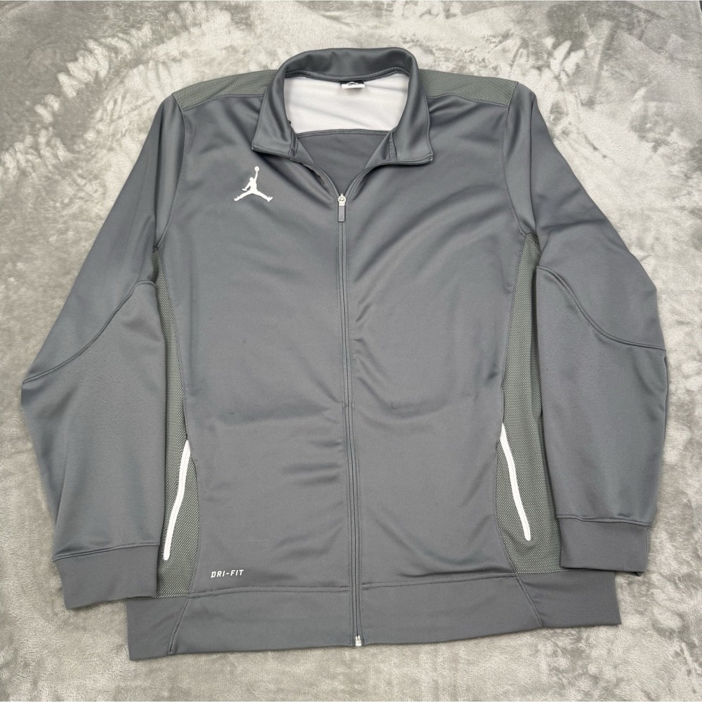 Nike Air Jordan‎ Jumpman Track Jacket Mens 2XL XXL Gray Full Zip Dri-Fit